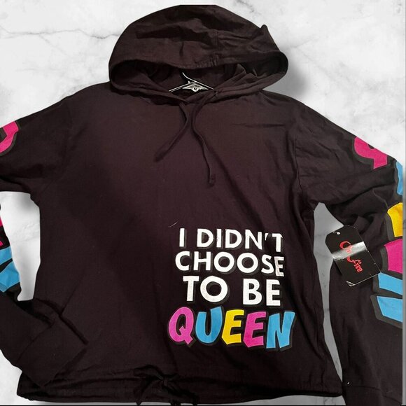 On Fire Women's Graphic Hoodie With Drawstring Hem & Colorful Lettering Print - - Picture 12 of 16